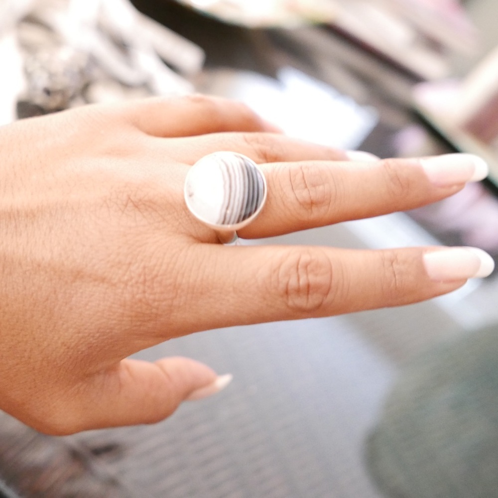 Sterling Silver & Ribbon Quartz Ring
